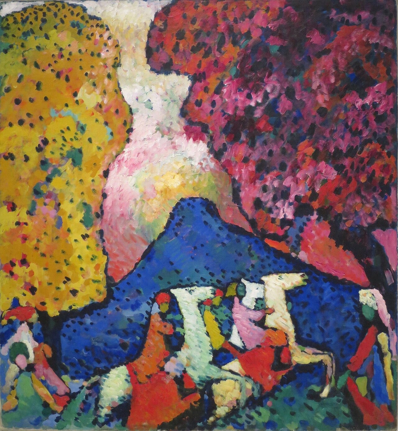 Wassily Kandinsky, Blue Mountain, 1908 to 1909 Wassily Kandinsky, Blue Mountain, 1908 to 1909