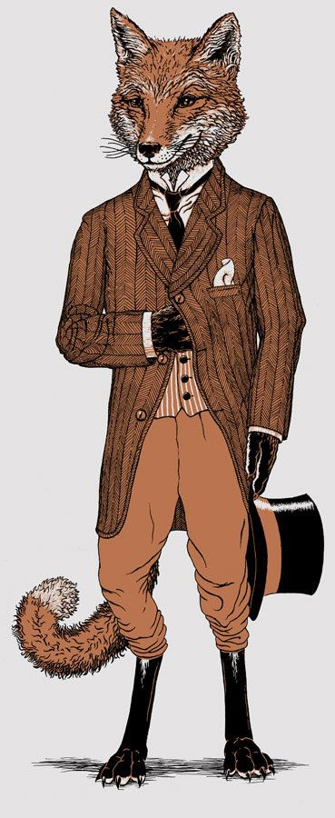 Dapper Fox Men&#39;s T-Shirt on silver - Men&#39;s T-shirt in S M L XL 2X  3X | Fox illustration, Fox art, Fantastic mr fox