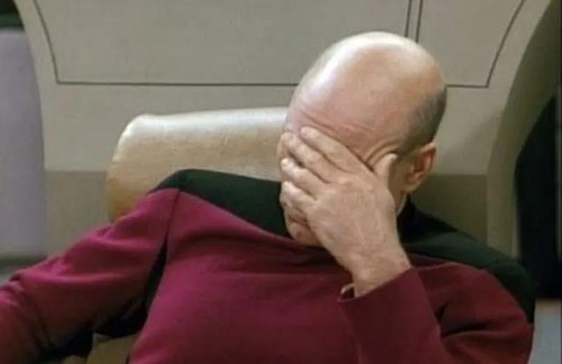 Captain Picard Facepalm Meme Template — Kapwing