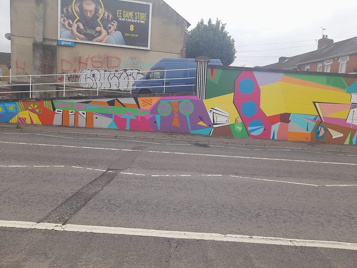 One of Paul's latest art murals on Fleming Way, Swindon.