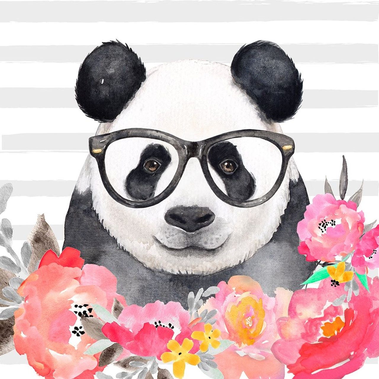 PANDA WITH GLASSES Poster Print by Atelier B Art Studio - Item #  VARPDXBEGCHA14 - Posterazzi