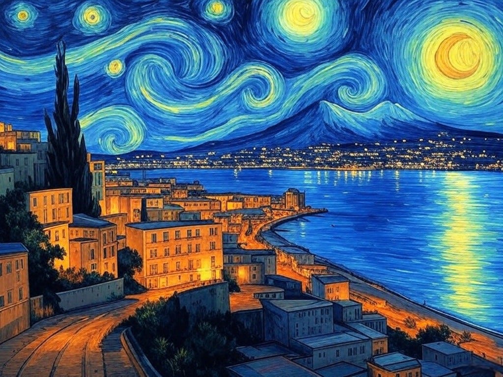 Golfo di Napoli Van Gogh stile
