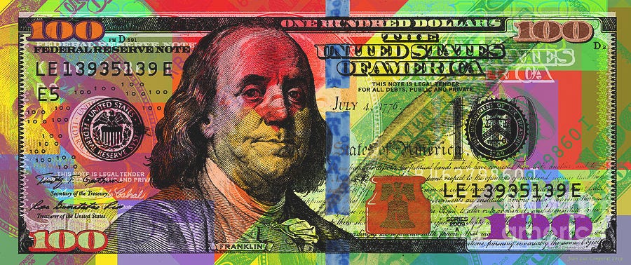 Benjamin Franklin $100 bill - full size by Jean luc Comperat