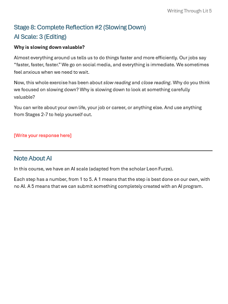 7 screenshots, showing the step-by-step instructions for the new assignment