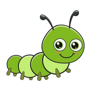 Cute oruga de dibujos animados | Vector Premium