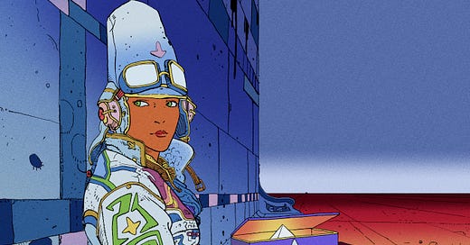 Starwatcher　Moebius　メビウス Starwatcher IV - Serigraphy - Print by Moebius (Jean Giraud