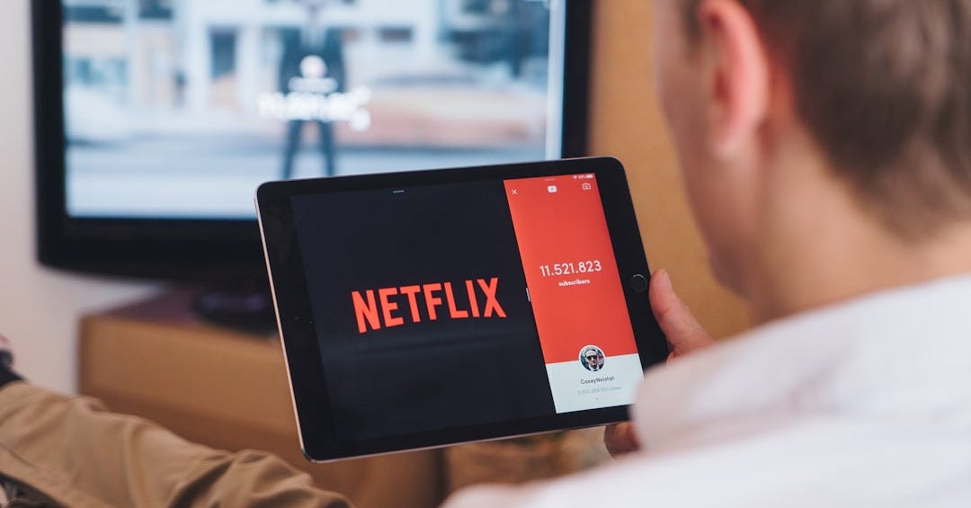 man watching Netflic man watching Netflic