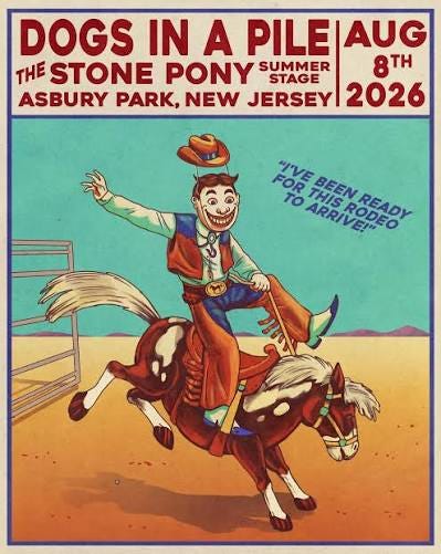 Stone - JUST ANNOUNCED 📣 Dogs in a Pile is coming to the Stone Pony Summer  Stage on August 8! 🎶: Presale: Thursday, March 19 • 10 AM • PW: PONY 🎟️:  Tickets on sale: Friday, March 20 • 10 AM | Facebook