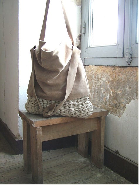 woven leather bags, handwoven handbags, handmade in frane