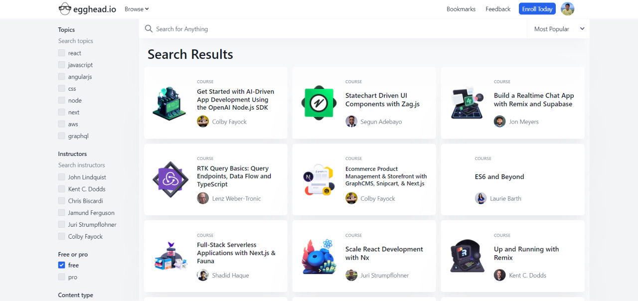 egghead - a development course platform