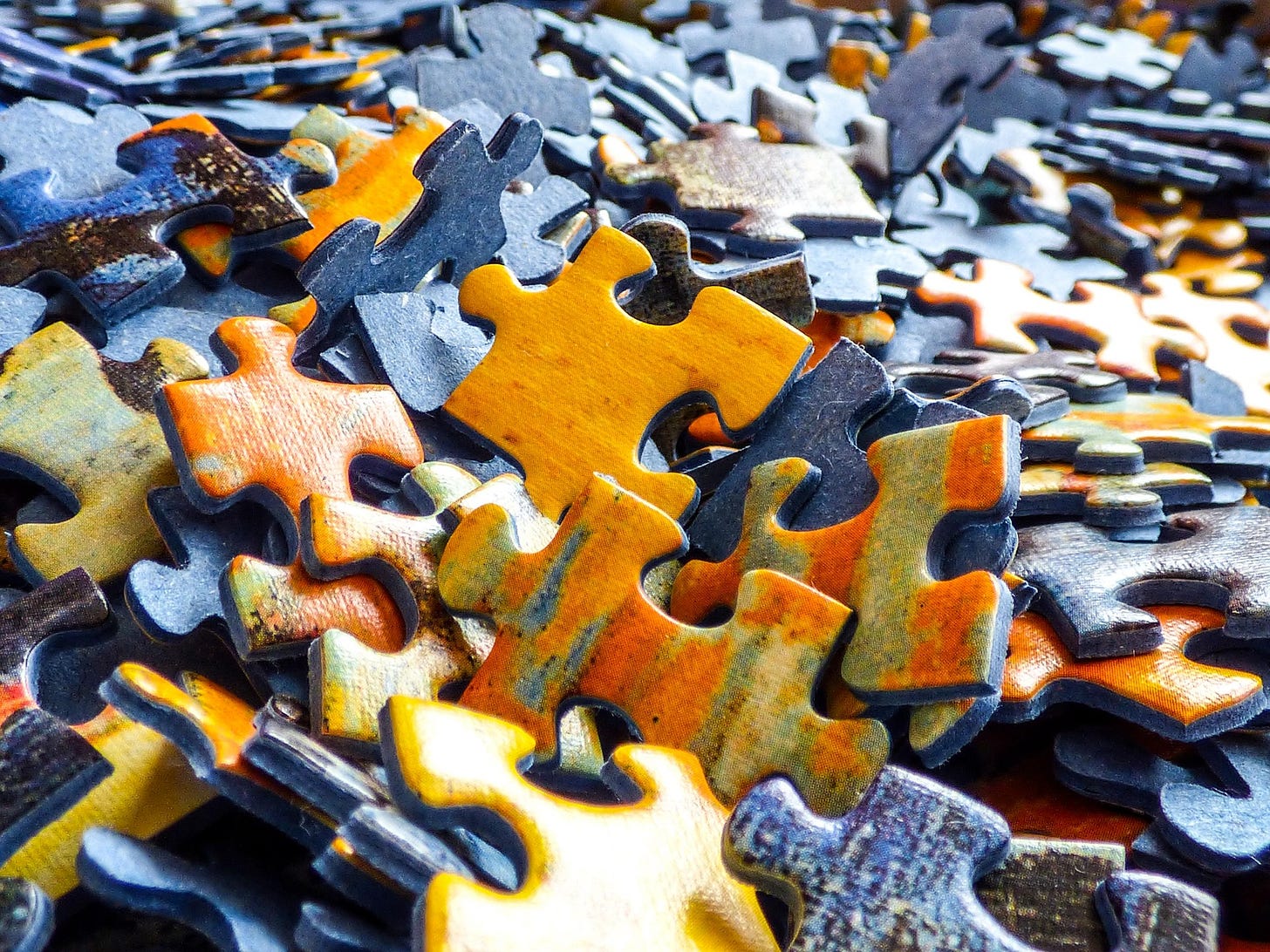 A jumble of jigsaw pieces
