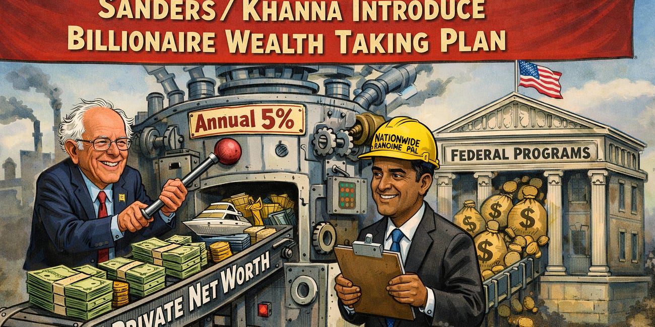 Bernie Sanders and California’s Ro Khanna Push Nationwide 5% Wealth Tax on Billionaires