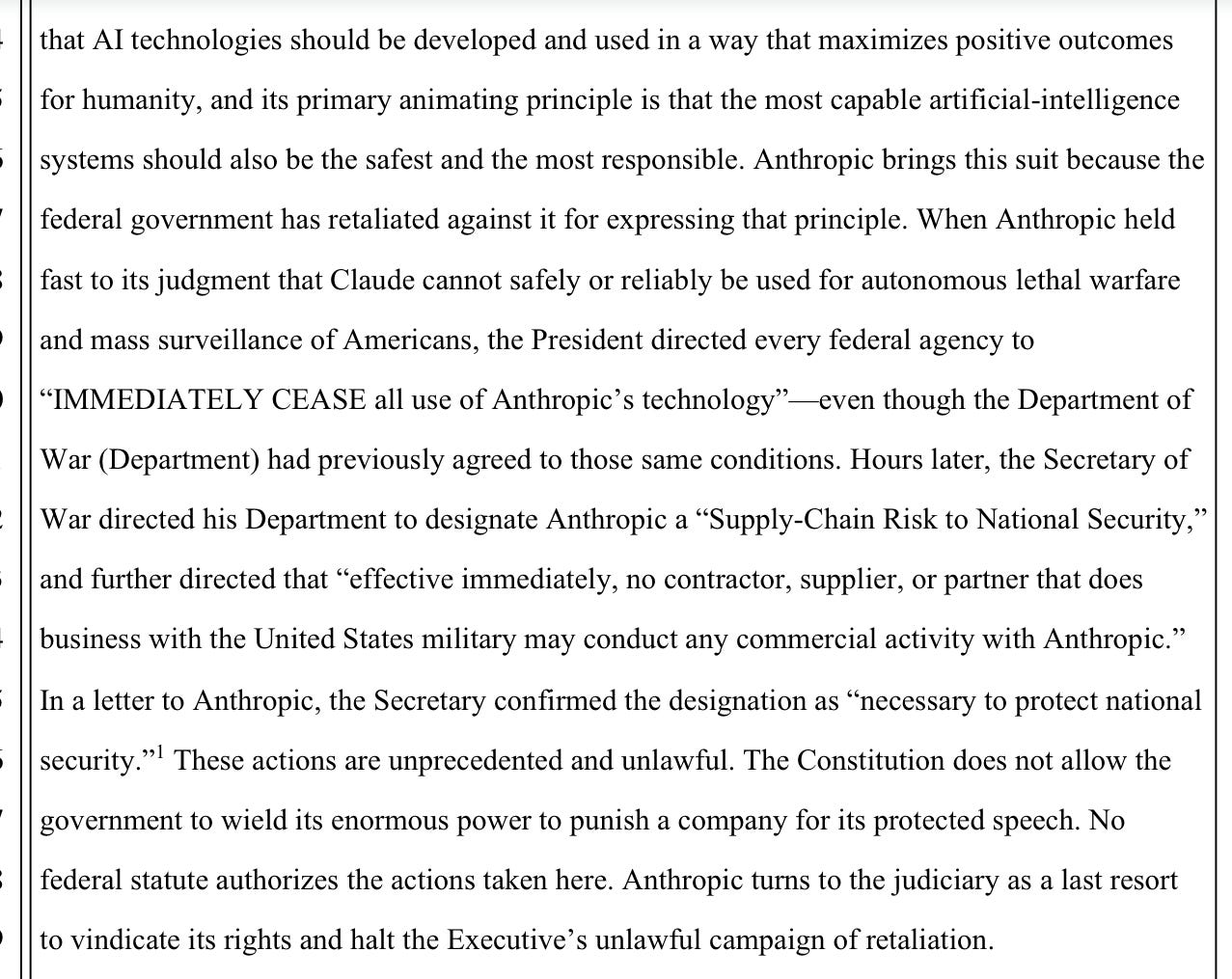 Anthropic sues US government, with good reason