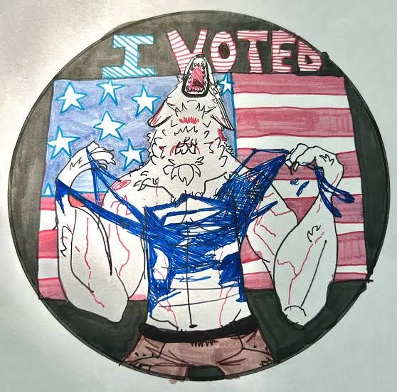 Werewolf designed by 12-year-old wins Michigan 'I Voted' sticker contest - The Washington Post Werewolf designed by 12-year-old wins Michigan 'I Voted' sticker contest - The Washington Post