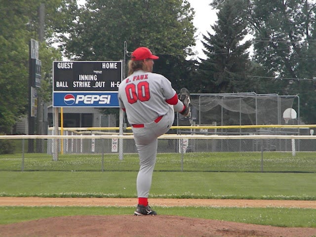 Rob throws a fastball (or maybe a curve)