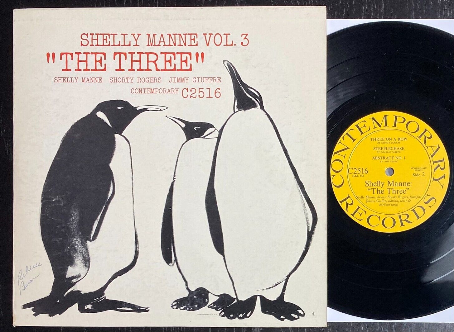 Shelly Manne Vol. 3   The Three   Orig 1955 Contemporary DG 10" LP   VPI Cleaned