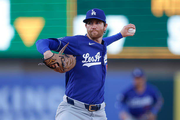 Charlie Barnes of the Los Angeles Dodgers throws a pitch in the fourth inning during a game against the Athletics at Sutter Health Park on July 1,... Charlie Barnes of the Los Angeles Dodgers throws a pitch in the fourth inning during a game against the Athletics at Sutter Health Park on July 1,...