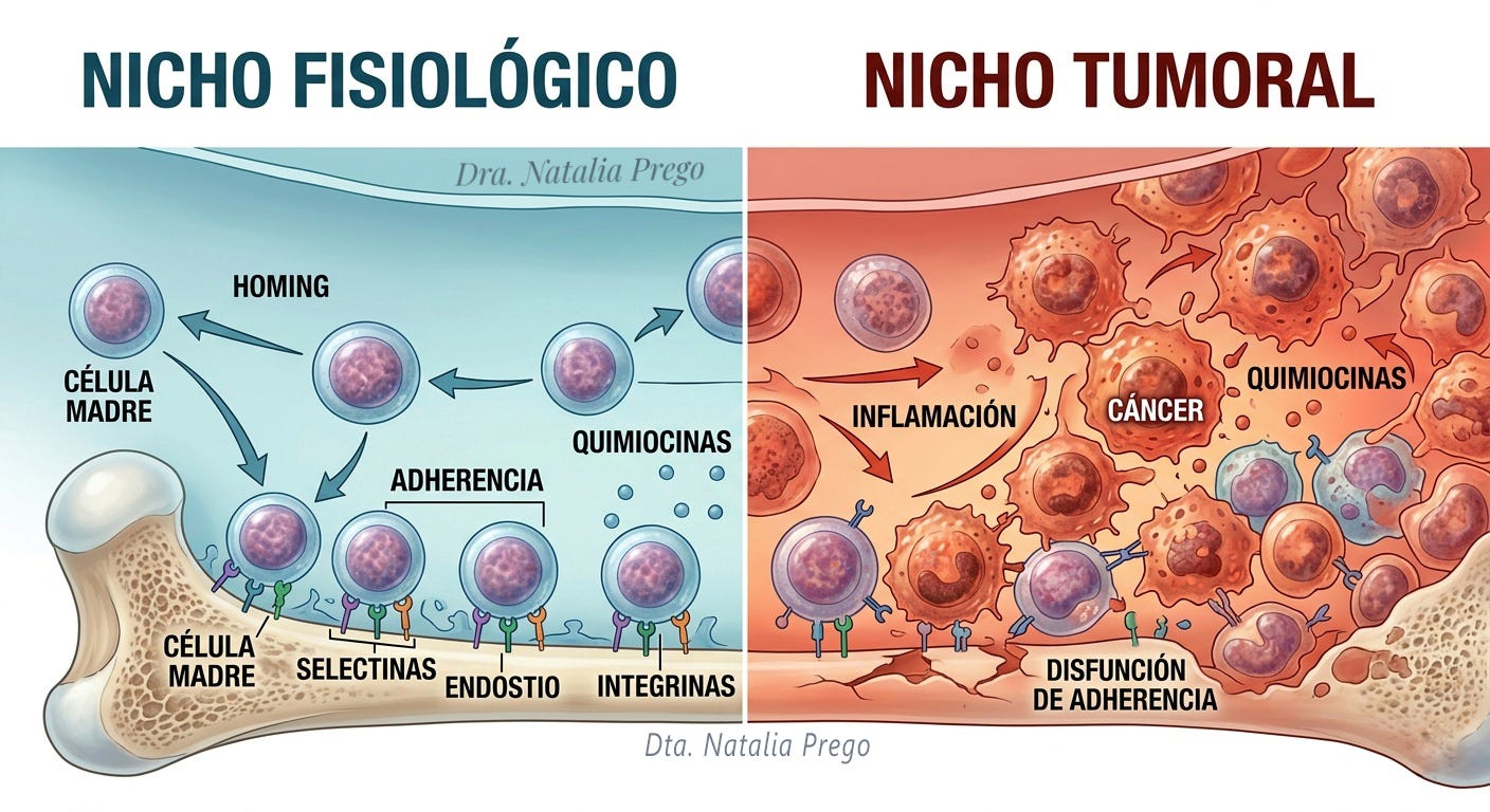 El nicho de la médula ósea: dinámica molecular y celular