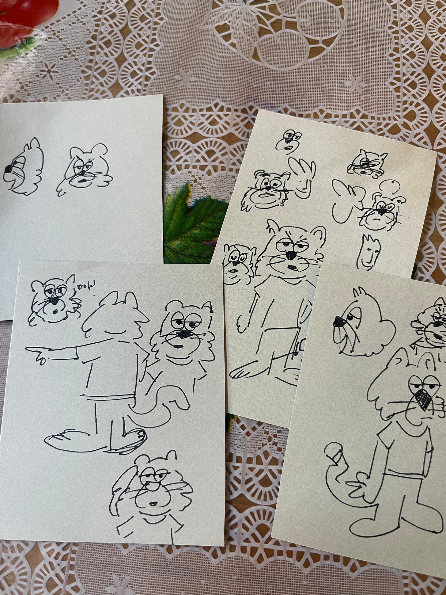 Various sketches of a character, Yemi
