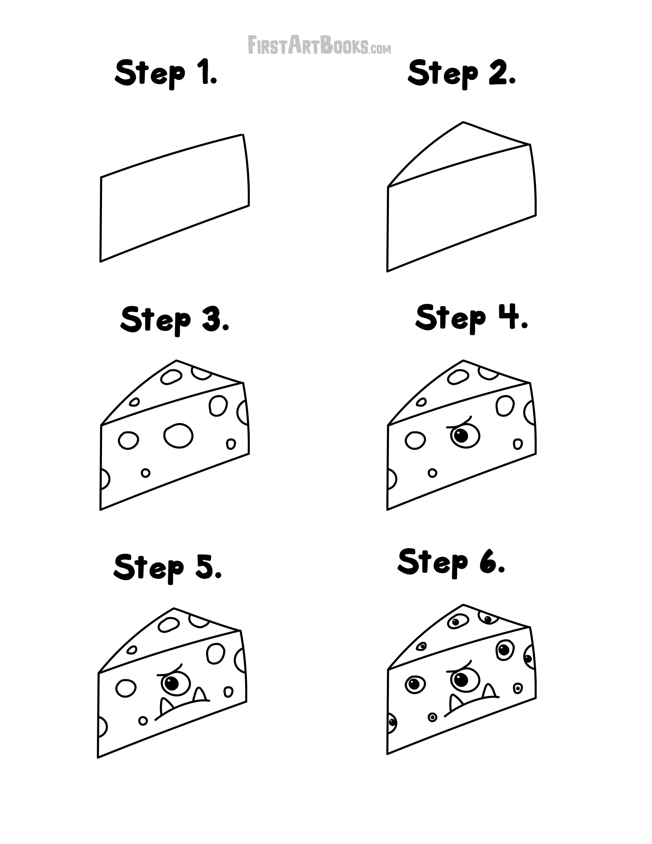 How to Draw a Cheese Monster in 6 Easy Steps | Free Worksheet | From ...