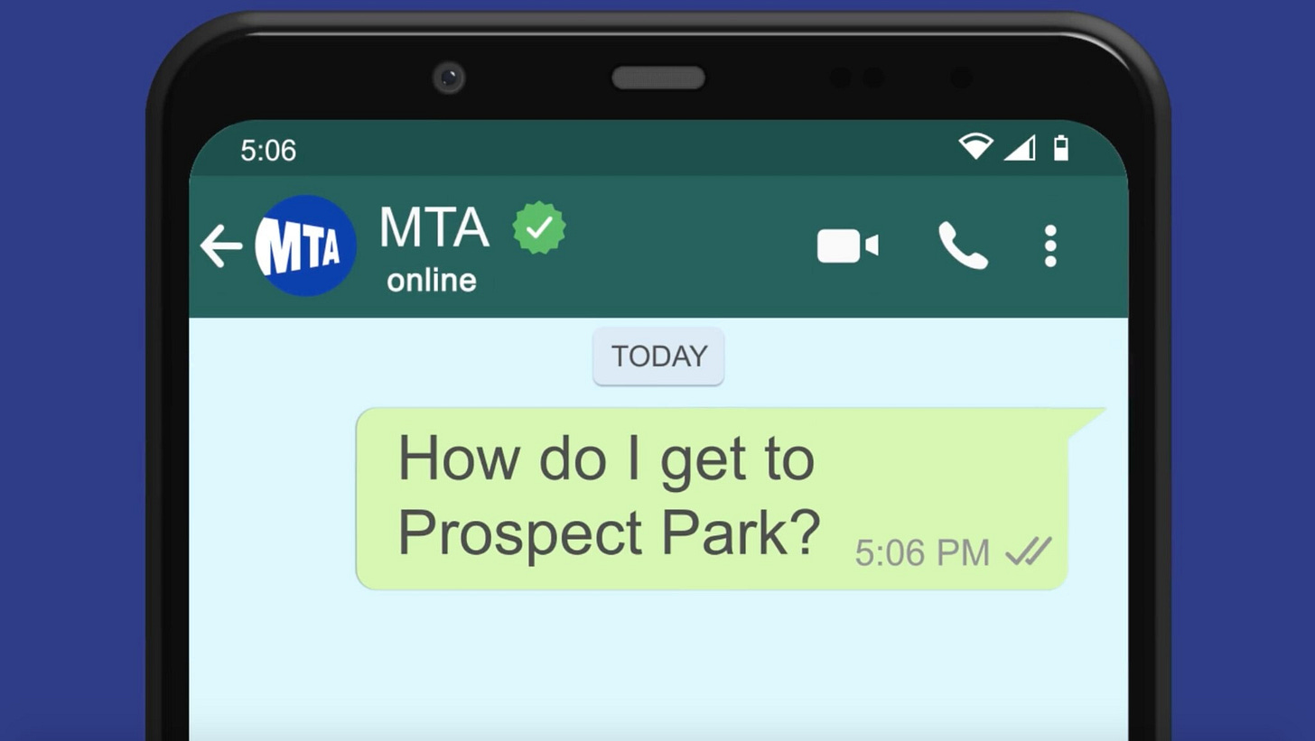 a screenshot example of communication between nyc transit and a customer on whatsapp a screenshot example of communication between nyc transit and a customer on whatsapp