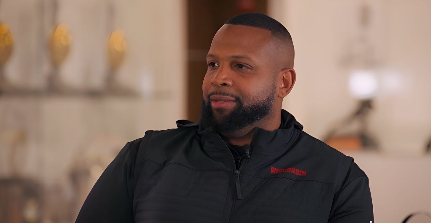 Wisconsin Badgers running backs coach Jayden Everett. 