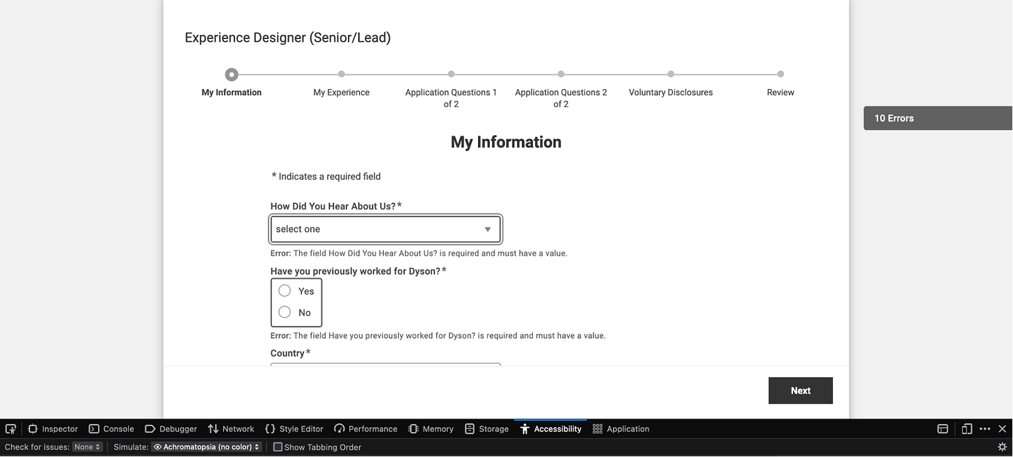 Workday application form, "How did you hear about us" mandatory field featuring error state Workday application form, "How did you hear about us" mandatory field featuring error state