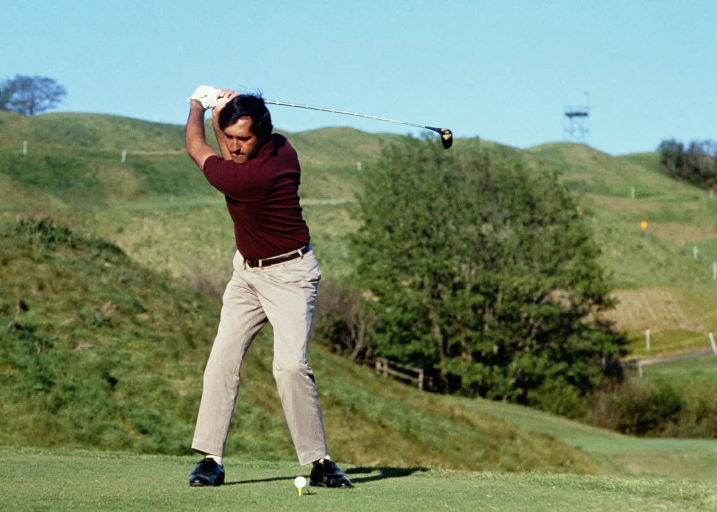 Severiano Ballesteros takes a shot at the St Mellion International Resort, Cornwall, 1991 Severiano Ballesteros takes a shot at the St Mellion International Resort, Cornwall, 1991