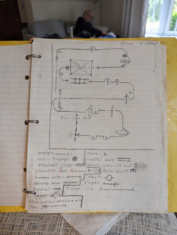 The things you find when moving! A Blockbuster card, two of the earliest XPLANE brochures from the 90s, and a map of an obstacle course I drew in the 70s!