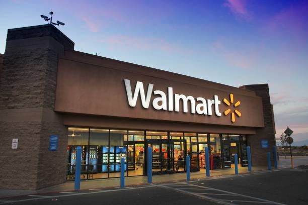 Walmart superstore Walmart store in Ridgecrest, California. Walmart is a retail corporation with 8,970 locations and revenue of US$ 469 billion (FY 2013). walmart stock pictures, royalty-free photos & images