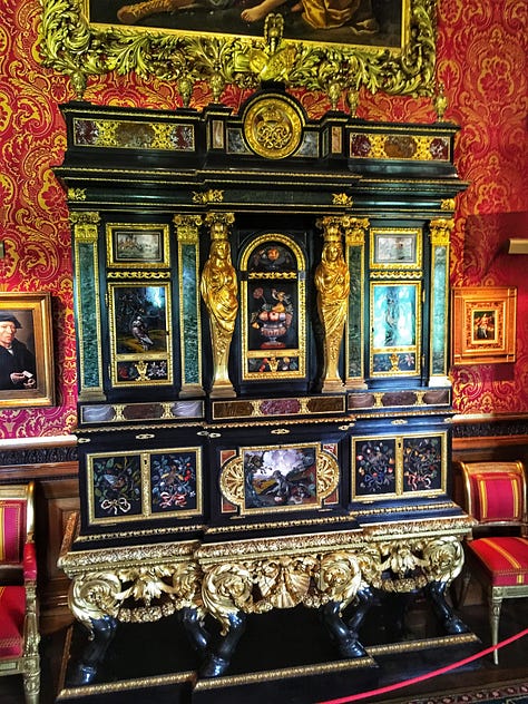 pietre dure; pietra dura; Gobelins; cabinets; Alnwick Castle;