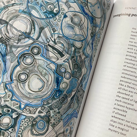 The grid shows images from the second Imaginings edition of Unpsychology Magazine, together with the two 2023 editions displayed side by side.