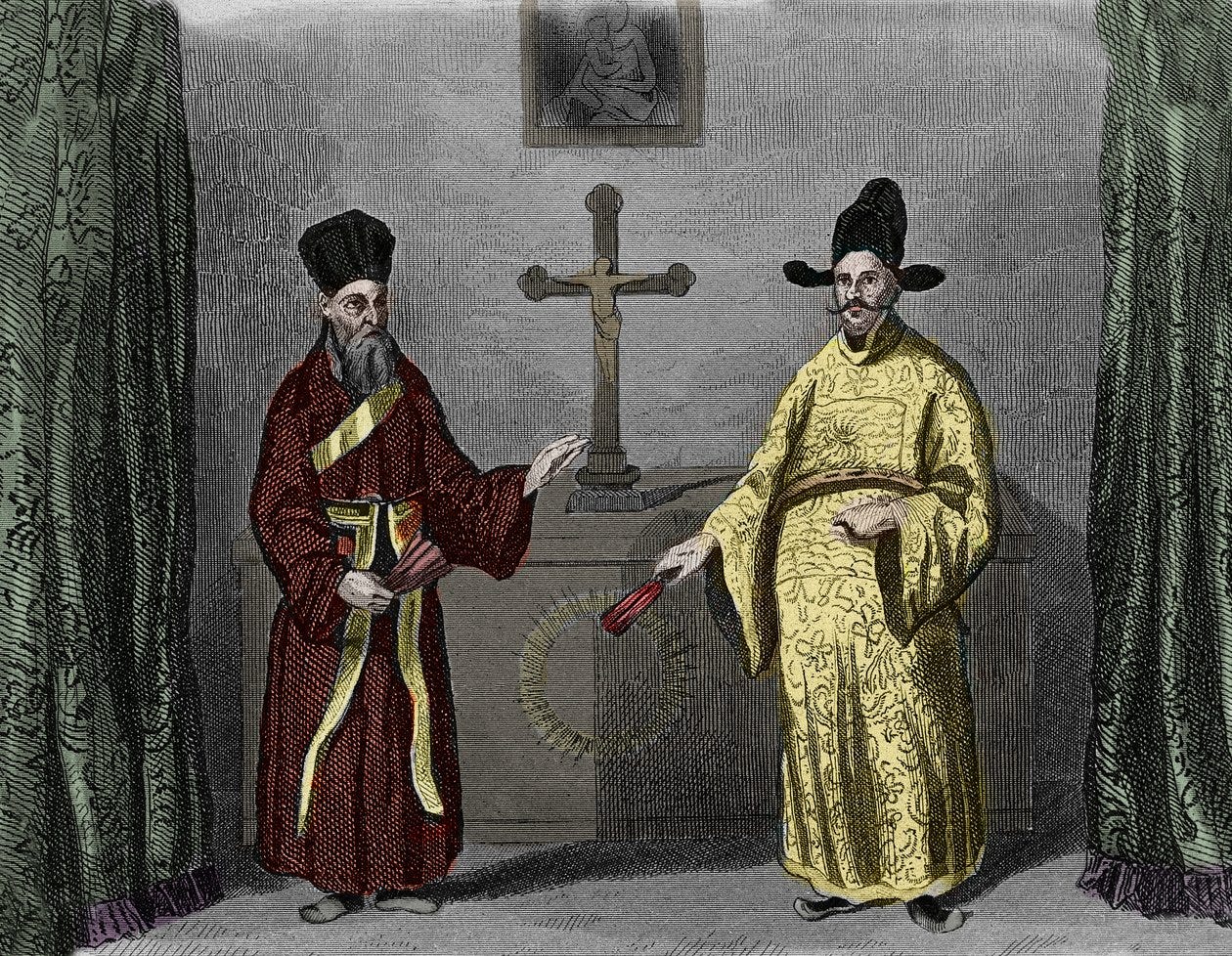 Matteo Ricci with convert Paul Ly - Portrait of Matteo Ricci (1552-1610)  (left), Italian Jesuite, and Paul Ly, great propagator of the Christian  faith ...