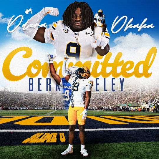 San Mateo edge rusher Odera Okaka commits to Cal