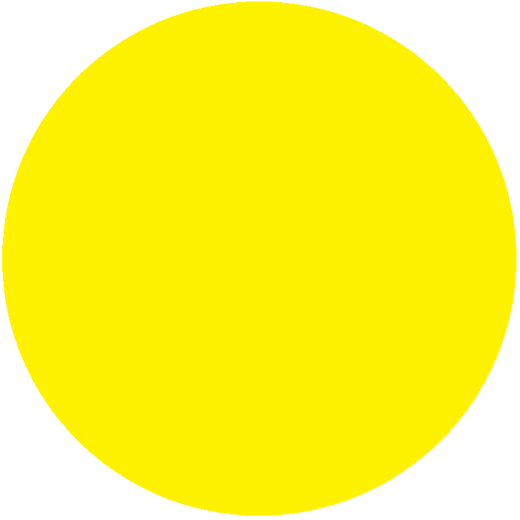 a large yellow filled circle representing the sun