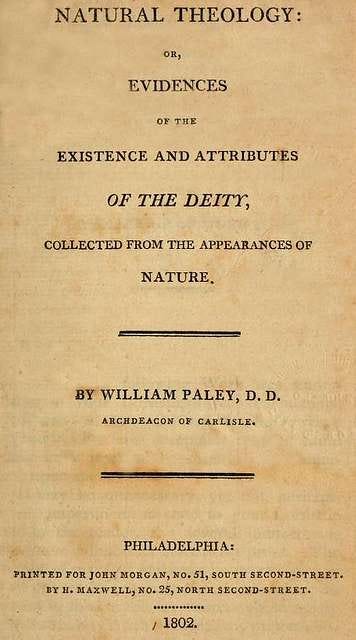 William Paley Natural Theology or Evidences of the Existence and Attributes  of the Deity Title Page 1802 - PICRYL - Public Domain Media Search Engine  Public Domain Image