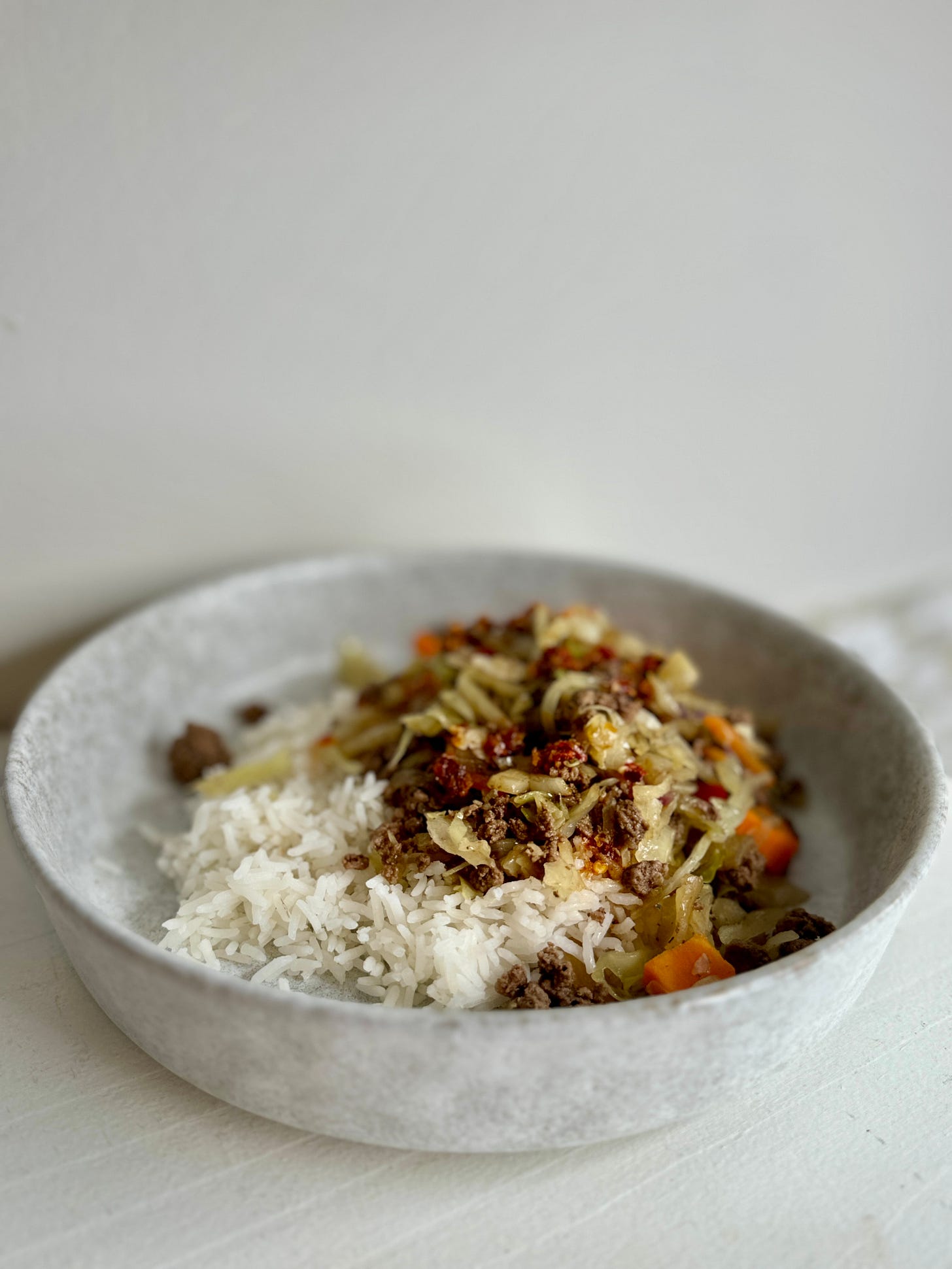 cabbage roll in a bowl with beef