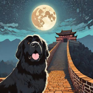 Newfie Looking at the New Moon