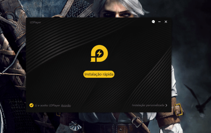 Tela de instalação do Emulador para jogar Among Us de graça no PC