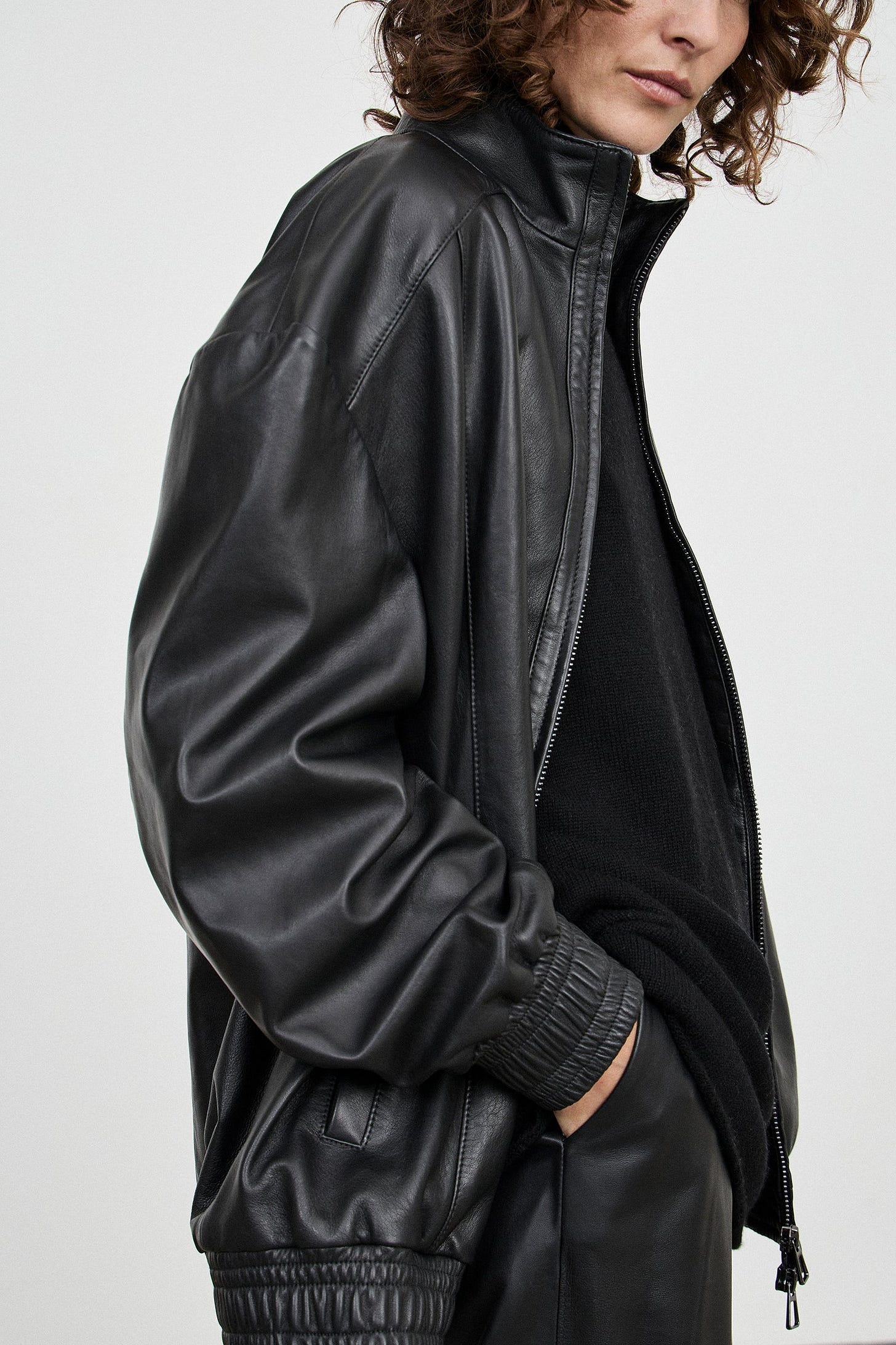 Leather Bomber - Black - Banded Together