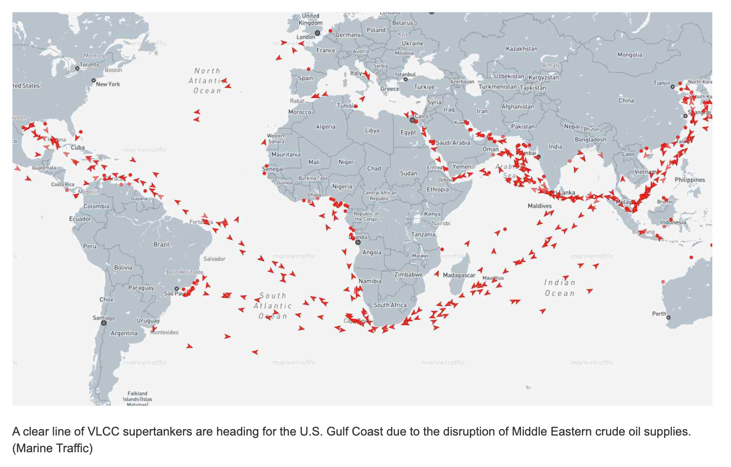 The tanker convoy to the Gulf coast. Explaining the market disconnect.  Eastern Libya's money man & the scandal rocking China's chess establishment.