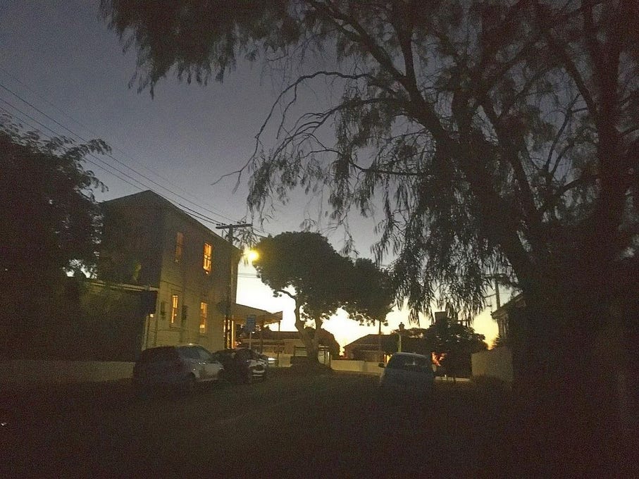A street in Ponsonby, at dusk.