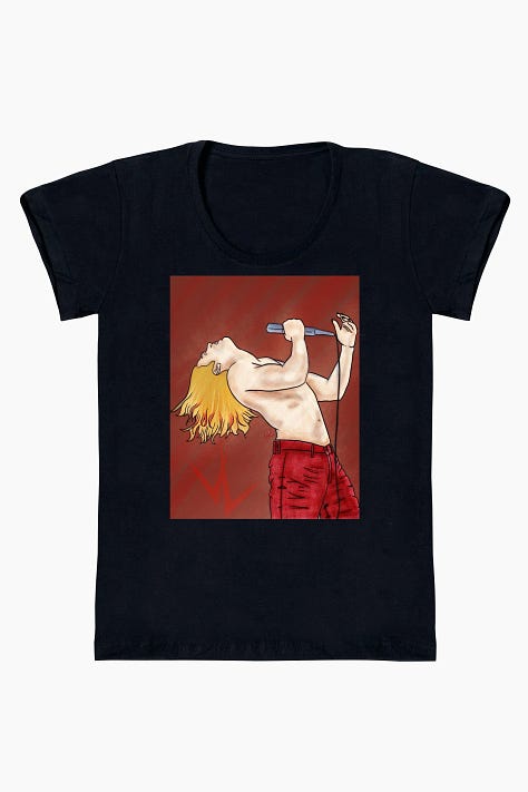 Grade de imagens de posteres, camisetas e ecobags das artes "Nós consegue", "Vampiro Lestat" e "Bom dia"