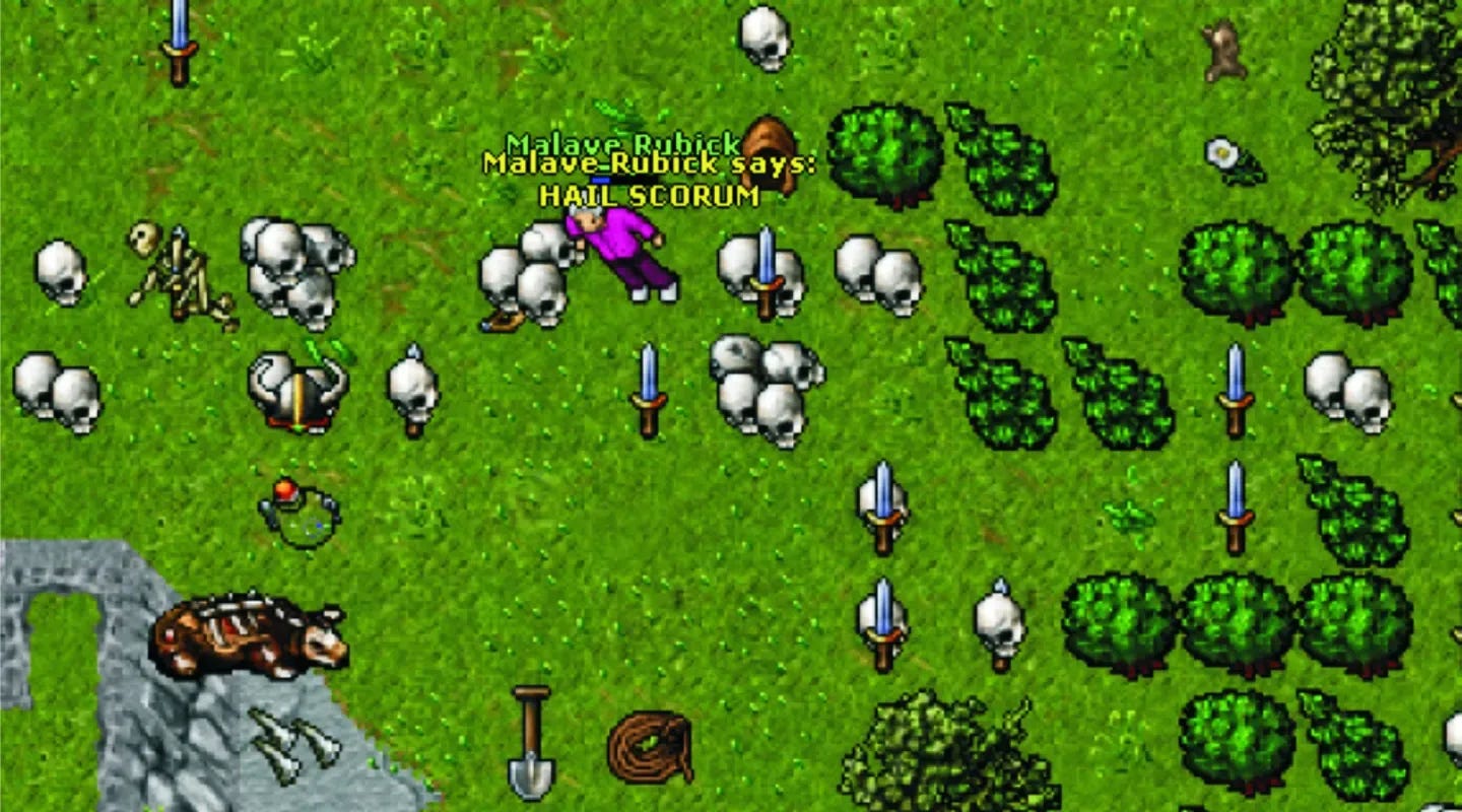 Captura de pantalla del videojuego Tibia. Captura de pantalla del videojuego Tibia.