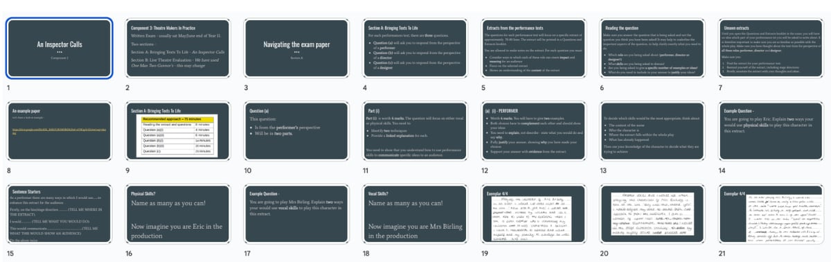 Performing Arts Revision Resource