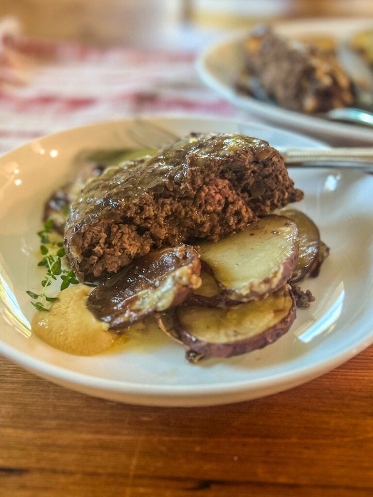 French Onion Meatloaf a healthy Good and Good for You™ recipe by chef Virginia Willis on virginiawillis.com