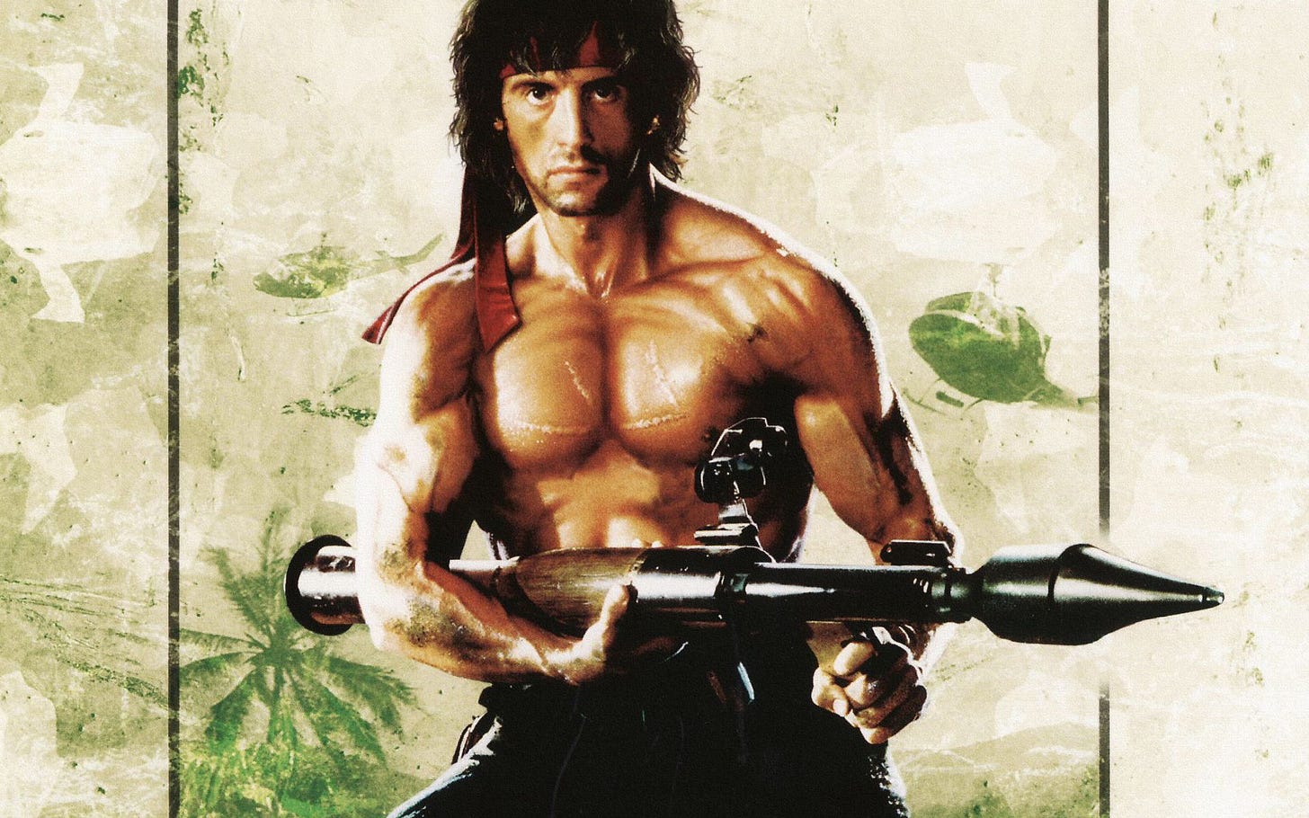 Wallpaper strip, helicopters, rocket launcher, Sylvester Stallone, Bazooka,  Sylvester Stallone, Rambo, Rambo for mobile and desktop, section фильмы,  resolution 1920x1200 - download