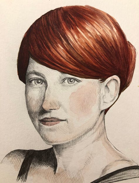 Multimedia hand painted portraits