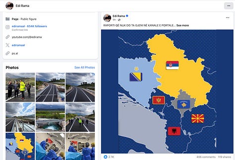 Postimi i 28 Marsit 2026, i Kryeministrit Edi Rama.