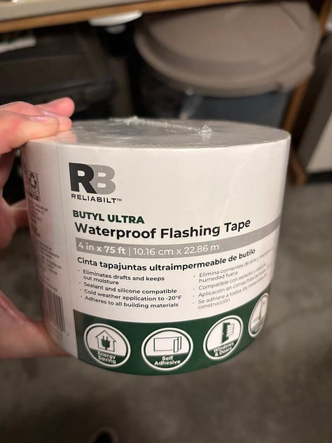 Vinyl flashing tape to waterproof roof
